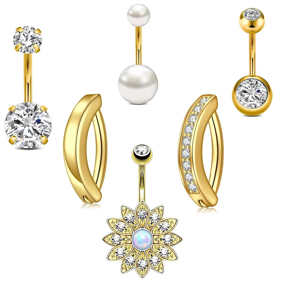 Curved Spring Bar - 6 pièces/lot de piercings de nombril